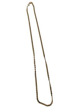 Vintage Citation Gold Tone Flat Curb Chain Necklace 23 Inch